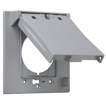 Bell Outdoor Box Cover, Outlet Box Type, 2 Gang, Aluminum, Flip and Snap Cover Type MX2150S